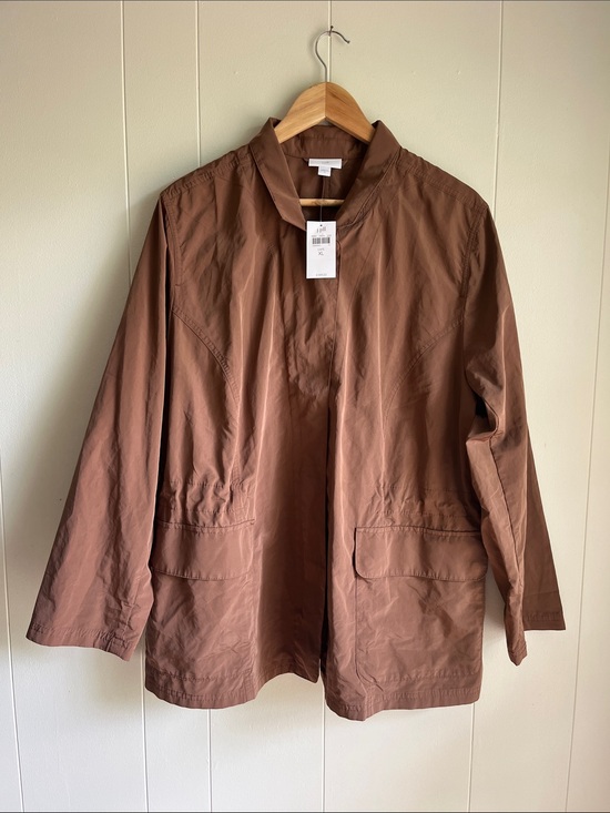 J. Jill Jackets & Blazers - NWT J. Jill Brown Lightweight Utility Rain Jacket Wind Breaker Coastal Size XL